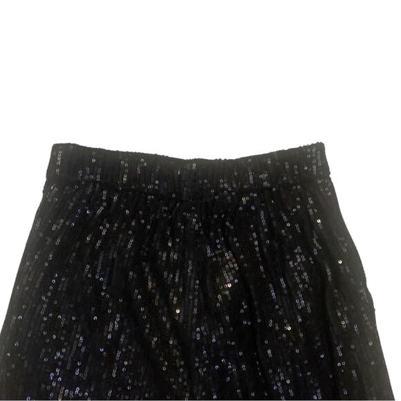 Black Sequined Pants Wide Leg Trousers Size XS Party Evening Dressy Sequins - Picture 8 of 10